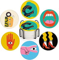Britimes Coasters for Drinks, Set of 6, Ceramic Stone, Colorful