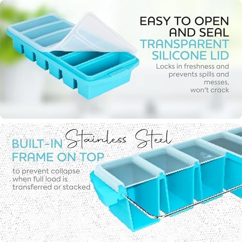 Silicone Freezer Tray With Lid - Soup Freezer Container Molds Set