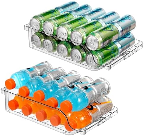 2 Packs Rolling Soda Can Organizer for Refrigerator