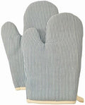Cotton Oven Mitts 1 Pair, Heat Resistant Blue Oven Mitts