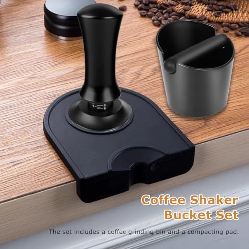 5 Inch Espresso Knock Box,Coffee Knock Box,with Espresso Tamper Mat