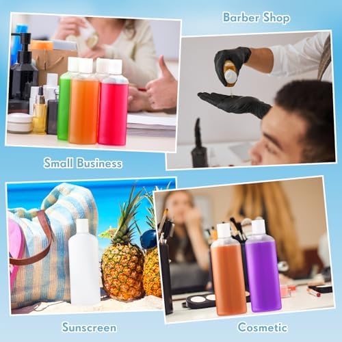 Domensi 24 Pcs Plastic Travel Bottles for Toiletries, 10oz, White