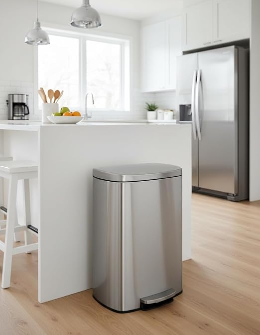 Garvee Step-on Stainless Steel Kitchen Trash Can - 13 Gal / 50 L Large Capacity - Image 2
