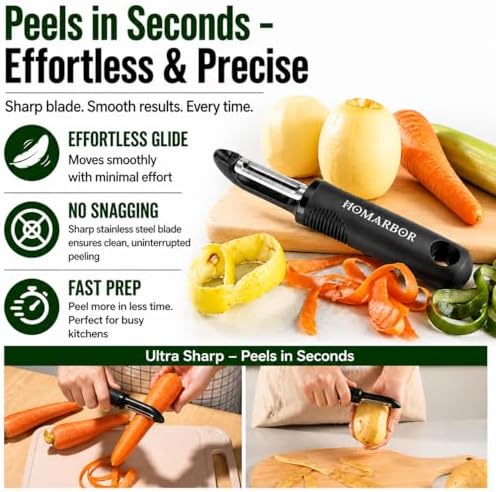 Vegetable Peeler for Kitchen, Sharp Swivel Blade, Potato & Carrot