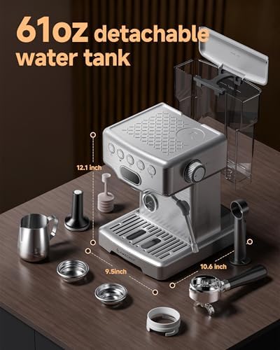 AMZCHEF Ultra Espresso Machine, 58mm, PID Temperature Control