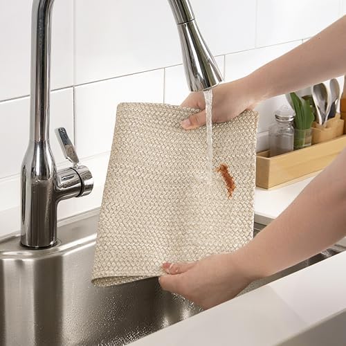 POLYTE Indoor/Outdoor Washable Woven Vinyl Table Dining Placemats, Set