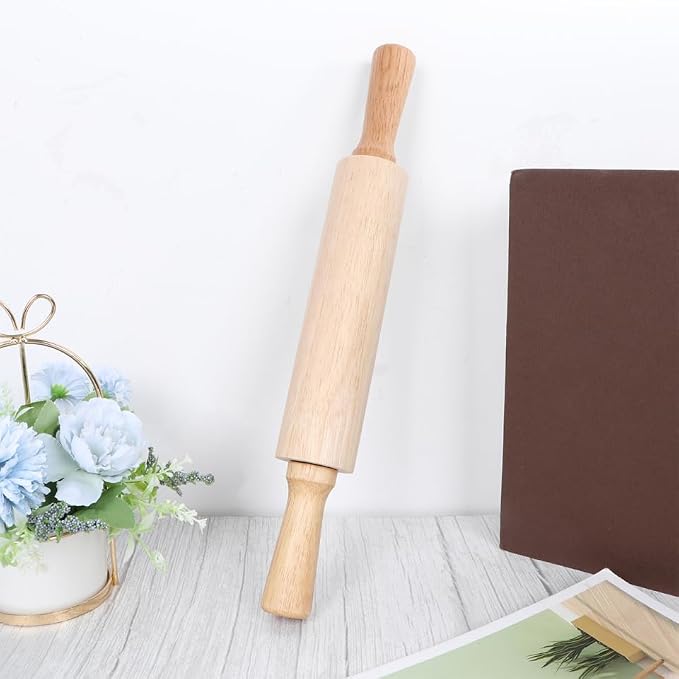 PRETYZOOM Wooden Rolling Pin 10.82In Dough Pastry Roller - Image 5