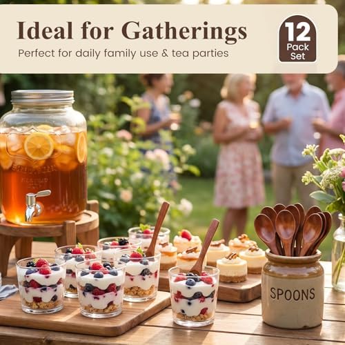 HANSGO 12PCS Small Wooden Spoons, 5 Inches Honey Spoon for Tea Coffee