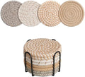 Coasters Set of 8 for Drinks with Holder,4 Colors Absorbent