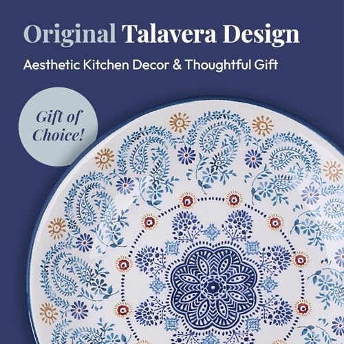 Bico Blue Talavera Ceramic Spoon Rest for Stove Top, Kitchen Holder