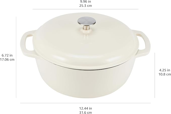 Amazon Basics Enameled Cast Iron Dutch Oven Pot - Image 4