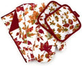 Sg6 Fall Leaves Kitchen Linen Set, 6 Pieces, 2 Towels, 2 Pot Holders