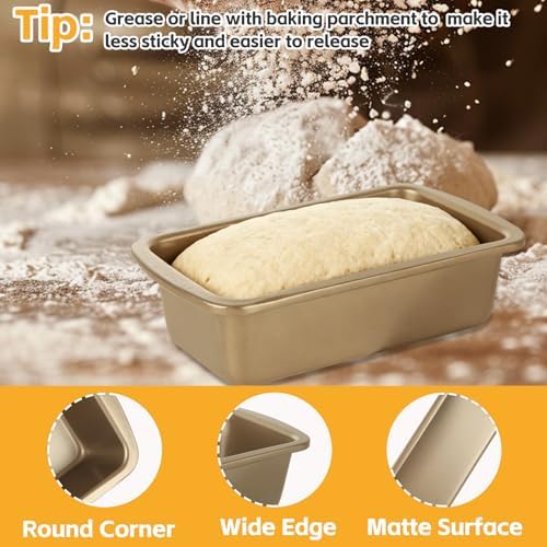 AKOLAFE 8 Pack Small Loaf Pans Nonstick 7.7x3.7 Banana Bread Pans for