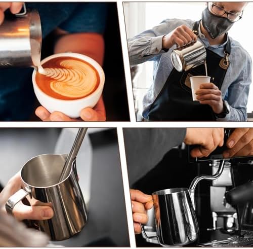 6 Pcs Milk Frothing Pitcher, Coffee Milk Frother Cup, 12oz Espresso