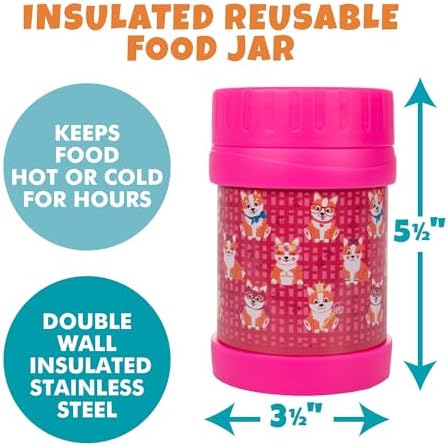 Bentology Kids Insulated Lunch Bag Set with 13 oz Food Jar and Ice