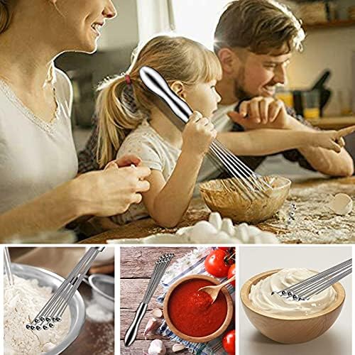 2 Pack Ball Whisk Stainless Steel, 10" and 12", Excellent for Eggs