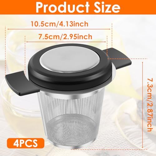 4 Pack Tea Infuser for Loose Leaf Tea, Food-Grade 304 Stainless Steel