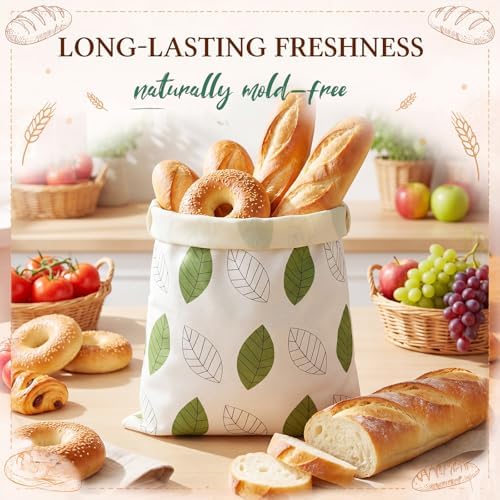 Reginary 3 Pack XL Beeswax Bread Bags, 17x13 Inch