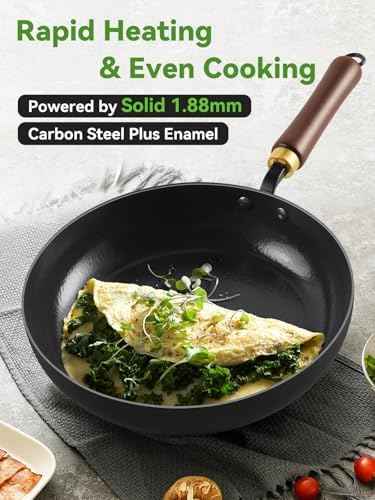 Carbon Steel Skillet, 11-Inch Nonstick Frying Pan