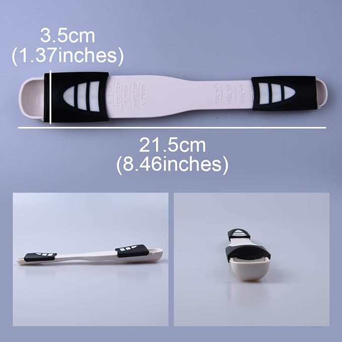 Adjustable Measuring Spoon White, Creative Double End Adjustable Scale - Image 5