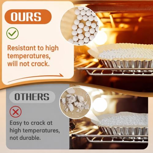 1.2lb Pie Weights and Parchment Papers Set - Fit for Pies Under 10"