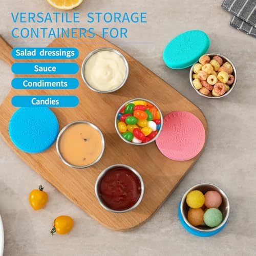 Freshmage 6-Pack 2.4oz Stainless Steel Dressing Container with