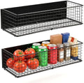 2 Pack Magnetic Basket Organizer Holder for Fridge, Black