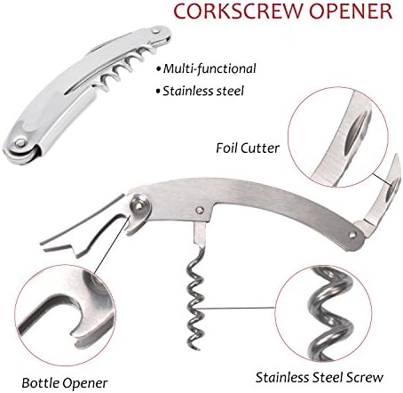 Kato Wine Opener Gift Set, 5-Pc Corkscrew Kit for Raffle Prizes