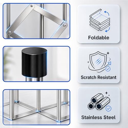 Reusable Bags Drying Rack, Extra Tall Foldable Stainless Steel Stand