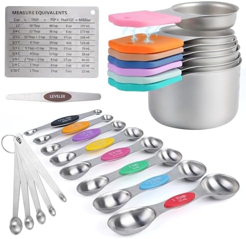 22-Piece Measuring Cups and Spoons Set, 304 Stainless Steel for MINI