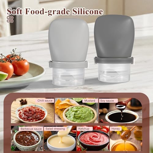 6 Pack 1 oz Silicone Travel Bottles Refillable Leak Proof