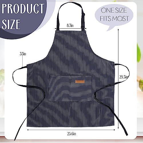 Handepo 12 Pcs Cotton Striped Aprons for Cooking