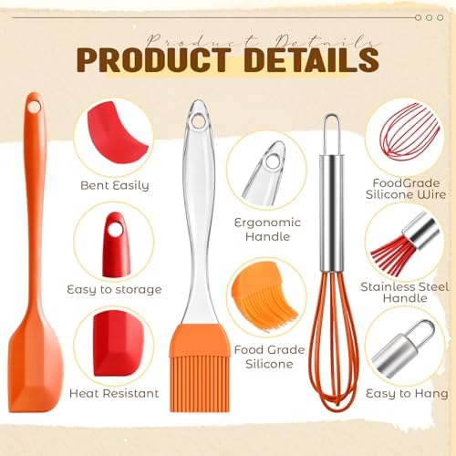 30 Pcs Mini Spatulas Set with Silicone Basting Pastry Brushes Mini