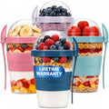 Ultimate Yogurt Parfait Cups with Lids and Spoon, 4 Pack, 20 oz (16+4)