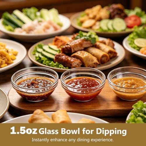 stablerice 8 PCS Small Glass Bowls, 2.5oz Mini Glass Prep Bowls for