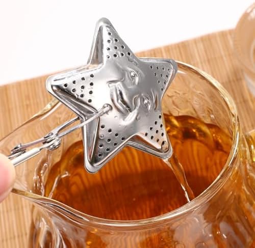 Moon Stars Loose Leaf Tea Infuser Stainless Steel Snap Ball 4 Pack