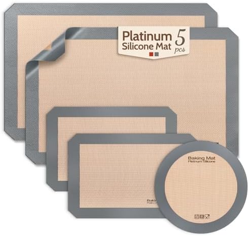 Non Stick Silicone Baking Sheet - 2 Half & 2 Quarter & 9'' Round