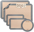 Non Stick Silicone Baking Sheet - 2 Half & 2 Quarter & 9'' Round