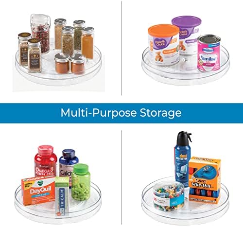 iDesign 11-Inch Round Lazy Susan Organizer, Set of 2, Clear