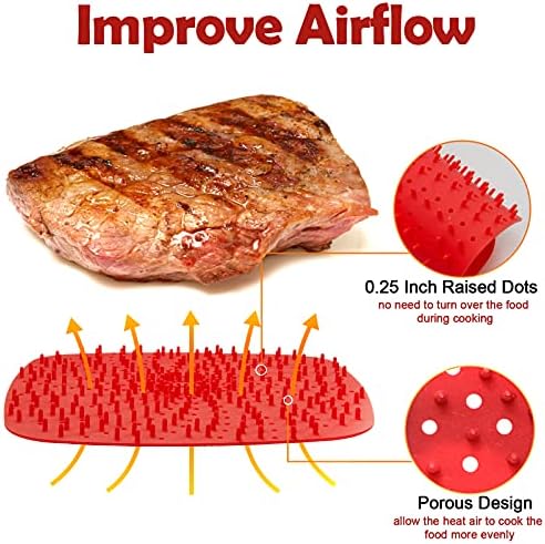 Upgrade Reusable Air Fryer Liners with Raised Silicone | Patented