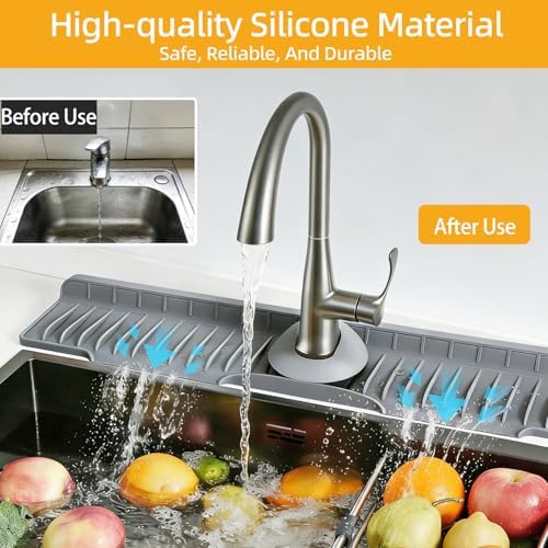24" Silicone Sink Mat for Kitchen(Released in 2026), Grey