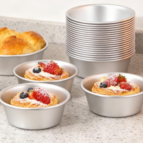 SHEUTSAN 30 Pack Individual Muffin Mold, 3 x 2.2 x 1.2 Inch Round