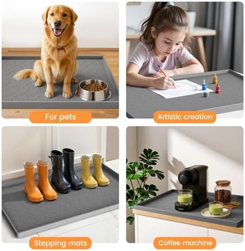 Jin&Bao Under Sink Mat 28" x 22" Waterproof Silicone Cabinet Kitchen