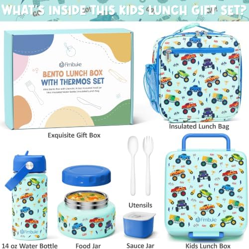 Fimibuke Kids Bento Lunch Box with Thermo, Lunch Bag, Kids Water