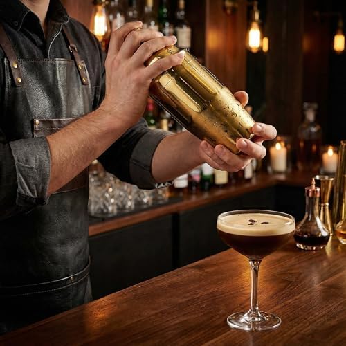10-Piece Gold Cocktail Shaker Set,24oz Martini Shaker,Stainless Steel