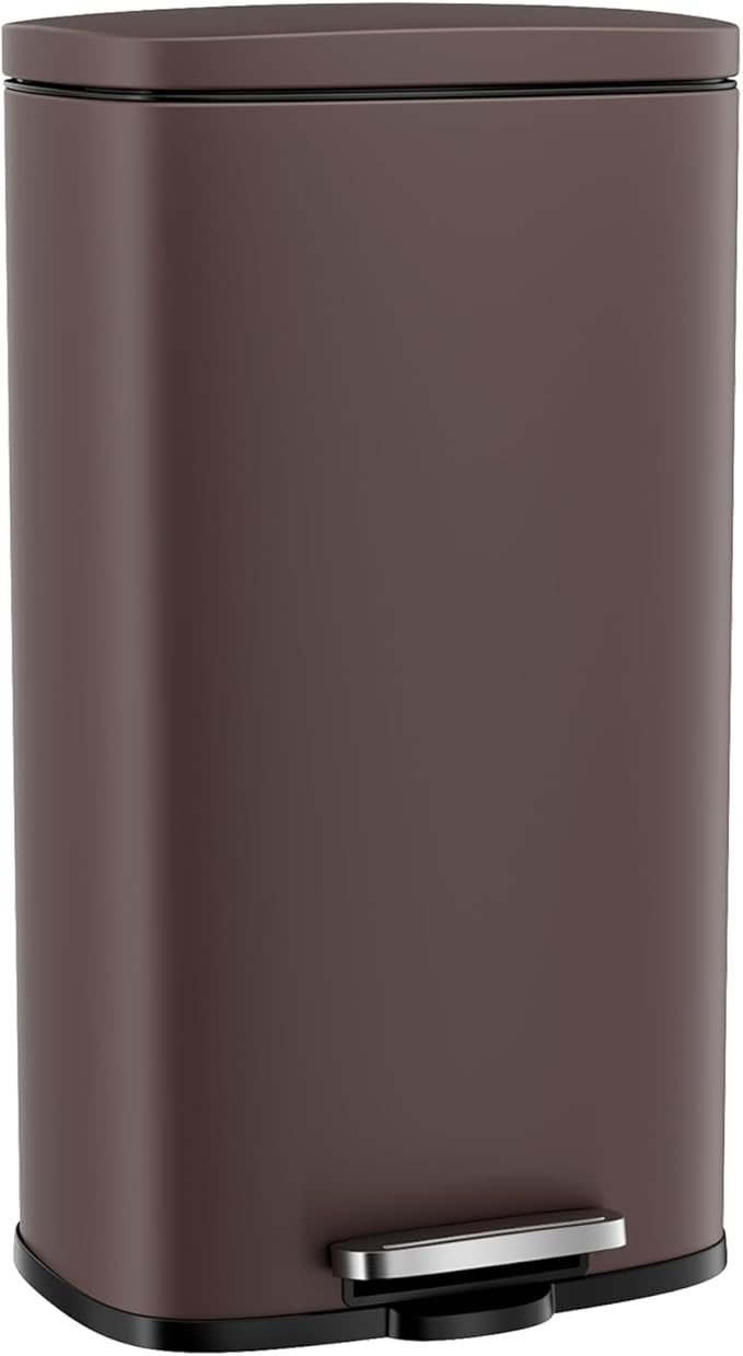 Arlopu 8 Gallon Step Trash Can, Stainless Steel Garbage Bin, Soft-Close Rubbish by Arlopu