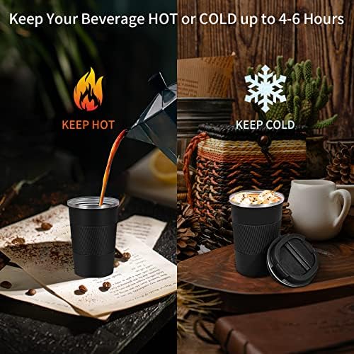 Insulated Travel Coffee Mug, Stainless Steel Coffee Cup with Leakproof