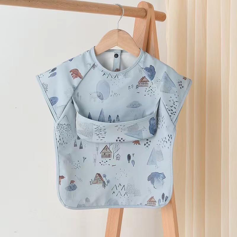 Waterproof Baby Bibs,Infant Toddler Extra Cover Feeding Bib With Food