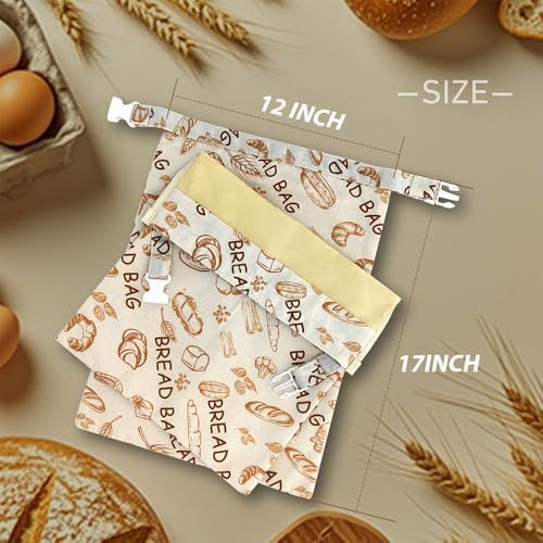 2-Pack Reusable Beeswax Bread Bags, XL Organic Cotton
