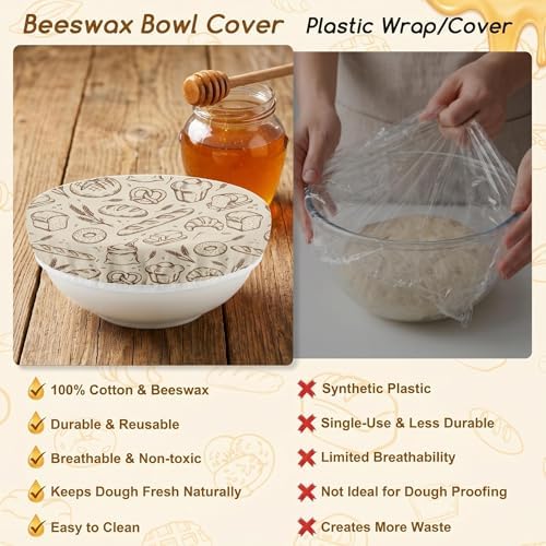 Britimes Beeswax Bowl Covers, 2 Pack